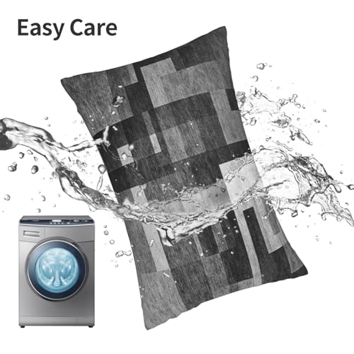 BETGINY Black White Grey Pillow Covers 12x20, Abstract Art Outdoor Decorative Throw Pillows for Couch, Modern Geometry Decor Cushion Cover 2 Pcs Soft Farmhouse Square Pillowcase for Bed Car Safa - color: Black, size: 20" x 12" (Pack of 2)