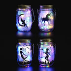 8 Pack Solar Outdoor Fairy Star Firefly Jar Lids Lights,Solar Fairy String Lids Lights（No Jars）,Waterproof Lantern Mason String Solar Lights with Hangers for Regular Mouth Jars - color: Multicolor