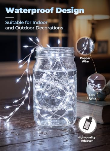 Flowing Fairy Lights Plug in with 14 Modes, 10FT 388LED Twinkle String Lights Indoor, Christmas Tree Lights Indoor Waterproof for Bedroom Christmas Home Room Decor, Cool White - color: Cool White, size: Flowing - 1pc