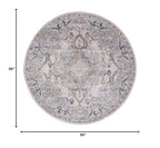 SAFAVIEH Oregon Collection 8' Round Beige/Grey ORE898B Oriental Distressed Non-Shedding Area Rug - size: 8' (Round)