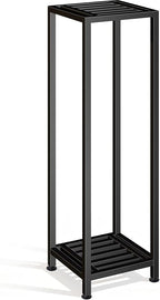 Plant Stand Indoor Outdoor, 41'' Tall Wrought Iron Plant Stands, 2 Tier Heavy Duty Metal Pedestal Stand Decorative Flower Stand for Patio Garden Deck Living Room