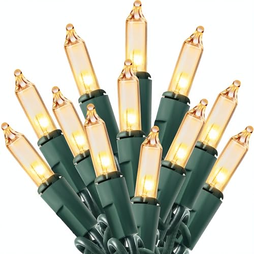 Joiedomi Clear Christmas String Lights Indoor,100 Count Mini White Fairy Light Outdoor,19.4 FT Decor for Patio Dorm Classroom Bedroom Holiday Wedding Party Garland Birthday Festival,Green Wire - size: 100 Lights