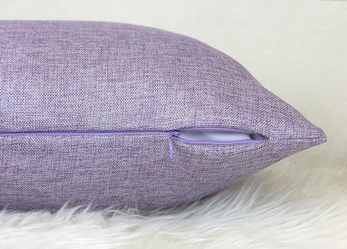 Aiking Home Imitation Burlap Lumbar Pillow Cover 14x26 Inch Vintage Faux Linen Rustic Natural Look, 1 Piece Elegance Farmhouse Style Accents Pillow Case for Indoor Use, Lavender - color: Lavender, size: 26" x 14" (Pack of 1)