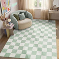 GarveeHome Checkered Sage Green 3x5 Washable Rug Geometric Diamond Dot Modern Soft Low-Pile Girls Small Rug for Bedroom Nursery Living Room Entryway Non-Slip TPE Backing - color: Sage Green, size: 3' x 5' (Rectangular)