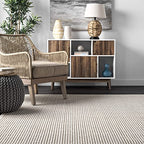 Rugs USA Patricia Ivory, 4' x 6', Solid, Jute & Wool, Soft and Textured, High Traffic, Stain Resistant, Easy Clean, Durable Area Rug for Bedroom, Living Room, Dining Space, Den, Foyer, Entryway - size: 4' x 6' (Rectangular)