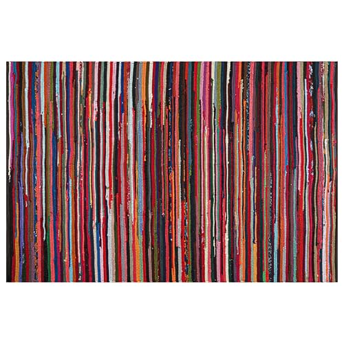 Chindi Rug 5x7, Boho Living Room Woven Braided Multicolor 5 x7 Area Rug, Bohemian Colorful Recycled Cotton Rag Rugs for Farmhouse, Bedroom, Dining Room, Classroom, Hallway - size: 5' x 7' (Rectangular)
