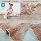 2x8 Washable Hallway Runner Rug – Non-Slip Modern Abstract Neutral Low-Pile Stain-Resistant Carpet Runner for Kitchen Entryway Bedroom Bathroom (Warm Taupe,2x8) - color: Warm Taupe, size: 2' x 8' (Rectangular)