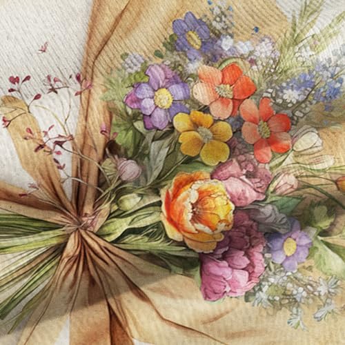 Vintage Bouquet Throw Pillow Covers, Colorful Flower Floral Decorative Pillow case, 4-Pack Double-Side Printed Pillowcases for Sofa and Living Room, 16x16 in - color: 24, size: 16" x 16" (Pack of 4)
