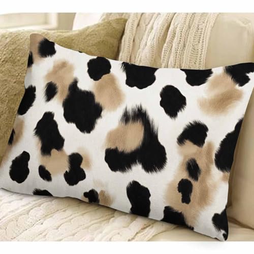 EKOBLA Leopard Print Square Throw Pillow Covers Safari Camouflage Jungle African Wild Fur Farmhouse Rectangle Cushion Cover Pillowcases Cotton Linen Cushion Cover 12x20 Inches - color: Multi-bs05, size: 20" x 12" (Pack of 1)