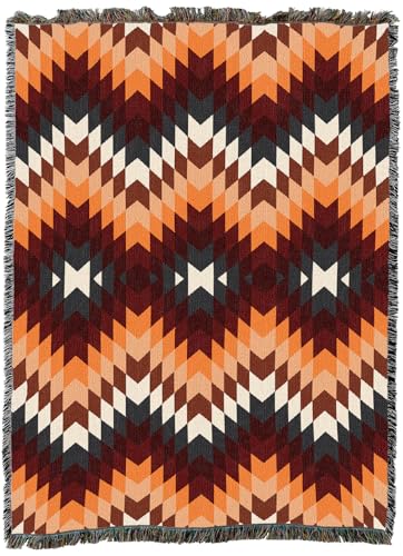 Pure Country Weavers Desert Rose - Western Tapestry Throw Blanket Woven from Cotton - Made in The USA (72x54) - color: Desert Rose