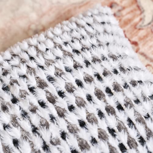 Aeckself Boho Chenille Tufted Pillow Cover 20x20 Inch, Decorative Square Throw Pillow Cover Neutral Pillowcase for Couch Bedroom Living Room, Black Gray - color: Black Gray, size: 20" x 20" (Pack of 1)