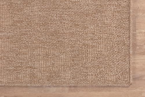 Washable Easy Jute Rug 5x7, Indoor Outdoor Rugs Natural Color Farmhouse Area Rugs for Living Room, Kitchen, High Traffic Area, Easy to Clean Solid Boho Woven Design Outside Carpet (5 X 7 Natural) - color: Natural, size: 5' x 7' (Rectangular)