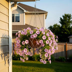 HOSY 2-Pack 12-in Hanging Metal Planter Baskets with Coconut Fibre Liner | Round Wire Planter, White, Openwork Petal-Shaped Design, 12-in Diameter, Includes Chain & Hook, Tool-Free Hanging Setup - color: Petals - White