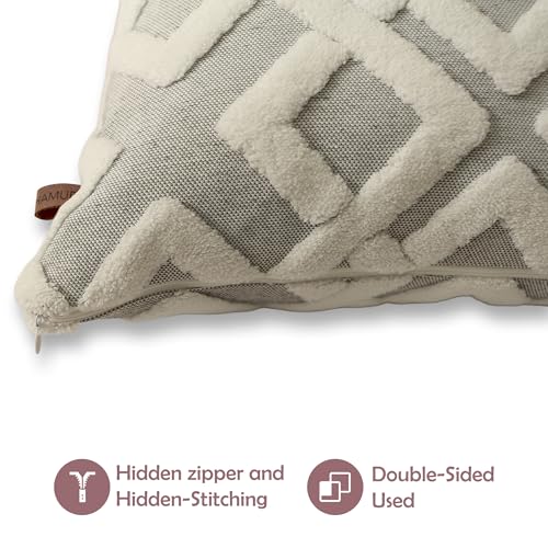 HAMUR Boho Decorative Throw Pillow Covers, 14x36 inches – Soft, Durable Cushion Covers for Sofa, Couch, Living Room, Bedroom – Bohemian Style Mila Design,Grey - color: Grey, size: 36" x 14" (Pack of 1)