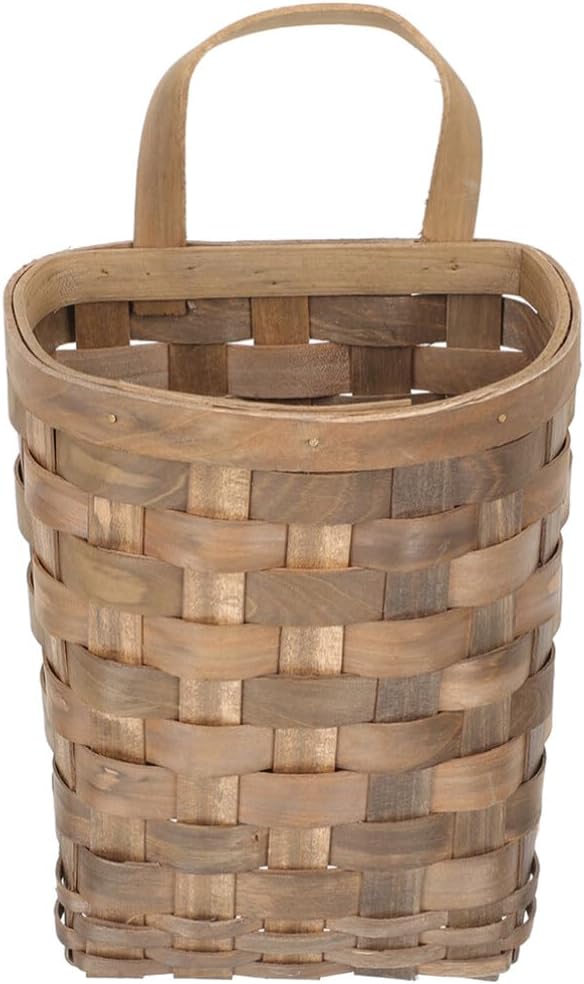 Cabilock Wall Hanging Woven Basket 7.48X6.69X5.31In Multi-Functional Storage Organizer for Kitchen Sundries Flower Holder and Fruit Vegetable Basket Space-Saving Wall Mounted