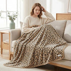 Fleece Throw Blanket 50" x 70" - Soft Cozy Microfiber Plush Blanket, Lightweight Warm Throw for Couch Bed Sofa Chair, All Season Use, Sand Leopard - color: Sand Leopard