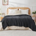 EMME Cotton Muslin Throw Blanket Couch Breathable Gauze Blanket Soft Lightweight Blankets Adults (Black, 50"x60") - color: 18 - Black, size: Throw (50" x 60")