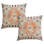 AVOIN colorlife Boho Throw Pillow Covers, 18 x 18 Inch Bohemia Ethnic Style Carpet Pattern Cushion Case for Sofa Couch Set of 2 - size: 18" x 18" (Pack of 2)