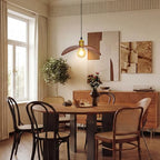 15.3" Pendant Lights Kitchen Island, 1-Light Natural Wood Ceiling Light Fixture Modern Hanging Lamp Decor for Kitchen Island Bedroom, Dining Room, Living Room, Nursery, Entryway, Foyer - size: 15.3" W x 7" H
