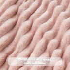 NEWCOSPLAY Super Soft Throw Blanket Pink Premium Silky Flannel Fleece 3D Ribbed Jacquard Lightweight Bed Blanket All Season Use (Pink Ribbed, Throw(50"x60")) - color: Pink Ribbed, size: Throw(50"x60")