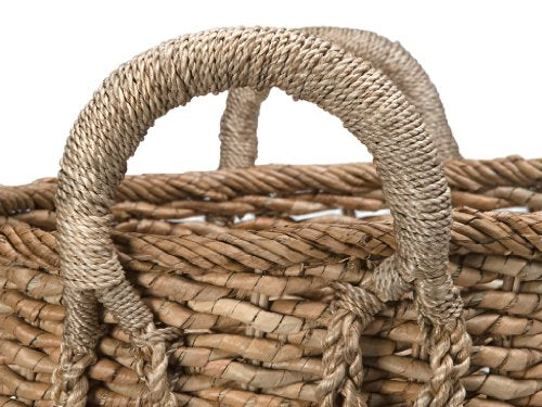 KOUBOO Seagrass Storage Basket, Blanket, Basket for Pillows Storage, Decorative Basket, Wicker Toy Organizer, Bedroom & Living Room Storage, Home Decor Essentials, Brown