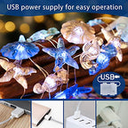 Impress Life Ocean Decor String Lights, Beach Decor Starfish Seahorse Sand Dollars Nautical Decorative Lights Battery & USB Plug In with Remote 10 ft 30 LEDs for Covered Outdoor Bedroom Birthday Party