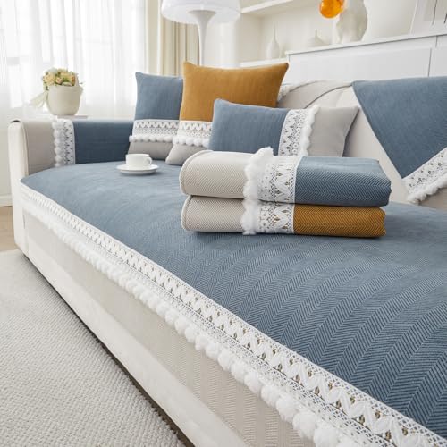 VClife Modern Couch Cover, Non Slip Dog Sofa Cover, Denim Blue, 35.4 x 35.4 | Pet-friendly Sofa Covers, Scratch-resistant, Waterproof, Non Slip That Stay Firmly In Place, Durable and Machine Washable - color: 01# Denim Blue, size: 35.4" x 35.4"