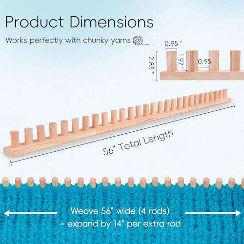 LITURTOO 70" Chunky Blanket Loom - Loom for DIY Throw Blankets, Adjustable Size Hand Knitting Yarn Chunky,No Needles Required,Beginner Friendly Yarn Craft - size: 70"