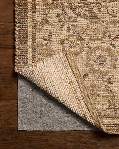 Loloi Chris Loves Julia Rue Collection RUE-03 Bark/Mocha 2'-3" x 3'-9" Accent Rug Jute Neutral Floral Living Room Bedroom Rug - color: Bark / Mocha, size: 2'3" x 3'9" (Rectangular)