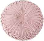 Baiyuruodie Round Velvet Pillow, Sofa Bed Bedroom Decorative Throw Pillow (38cm, Light Pink)