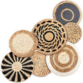 CroBlissful 7 Pcs Boho Wall Basket Decor Hanging Handcrafted Seagrass Woven Round Bohemian Basket Wall Decoration Art for Farmhouse Home Room Rustic Decorations Table, Multi Sizes(Classic) - style: Classic