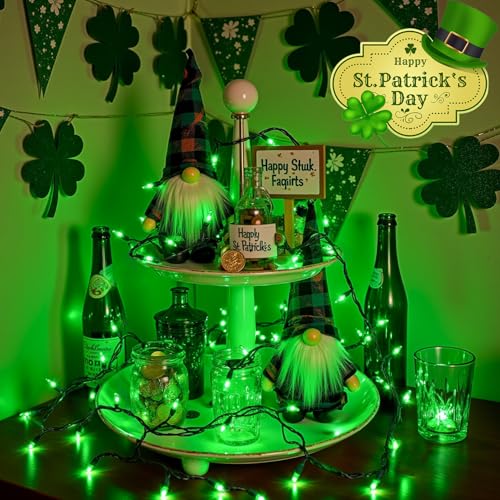 13FT 50-Count Green Christmas Lights, Incandescent Mini String Lights with Green Wire, Connectable St Patrick's Day Decorations Lights Waterproof for Indoor Outdoor Tree Garland Xmas Holiday - color: Green