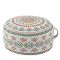 MOCOFO Unstuffed Round Pouf Cover - Boho Geometric Ottoman Footstool Cover with Handle, Tribal Fabric Floor Cushion Storage Bag for Living Room, Bedroom, Nursery (Sage Green/Terracotta) - color: Sage Green/Terracotta