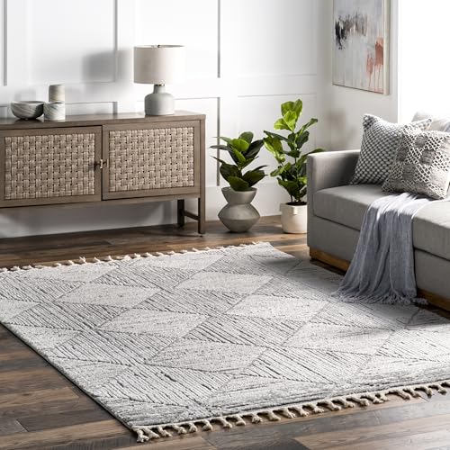 Nuloom Kerry Light Grey, 2' x 3', Geometric, Soft and Cozy, High Traffic, Stain Resistant, Easy Clean, Durable Area Rug for Bedroom, Living Room, Dining Space, Den, Foyer, Entryway - color: Kerry Light Grey, size: 2' x 3' (Rectangular)