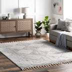 Nuloom Kerry Light Grey, 6' Square, Geometric, Soft and Cozy, High Traffic, Stain Resistant, Easy Clean, Durable Area Rug for Bedroom, Living Room, Dining Space, Den, Foyer, Entryway - color: Kerry Light Grey, size: 6' x 6' (Square)