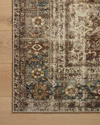 Loloi Magnolia Home by Joanna Gaines Sinclair Collection SIN-01 Rust/Lagoon 2'-3" x 7'-6", .25" Pile Height, Machine Washable, Runner Rug - color: Rust / Lagoon, size: 2'3" x 7'6" (Rectangular)