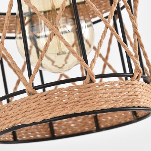 Plug in Wall Sconce,Farmhouse Wicker Wall Lamp Plug in,Hand Woven Rattan Wall Light Farmhouse Rustic Boho Sconces Wall Lighting for Living Room Bedroom - color: Birdcage, size: 1 PACK