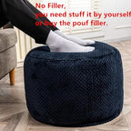 Asuprui Pouf Ottoman Unstuffed Ottoman Foot Rest No Filler Foot Stool 20x20x12 Inches Fuzzy Chair Floor Pouf Chair with Storage for Living Room Bedroom Navy Blue - color: Navy Blue