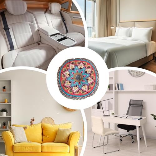 Round Chair Cushions - 16x16 Inch Thick Meditation Pillow for Comfort Support, Double Sided Bohemian Style with Soft Durable Filling, Tatami Floor Cushion for Home Bedroom Living Room Seating - color: D