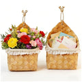 2 Pack Hanging Wall Baskets for Entryway & Front Door – Woven Wicker Baskets for Flowers, Mail, Keys – Boho Farmhouse Wall Decor Set for Plants