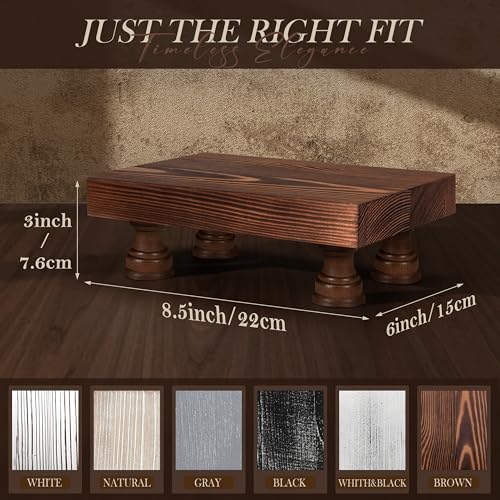 EOSAHR Farmhouse Pine Wood Risers for Decor in Kitchen & Bathroom - Risers Display Stands for Home Decor - Stylish Perfume Organizer for Placing Soap Dispenser on Small Vanity (Brown, 8.5") - color: B-Pine Wood-Brown