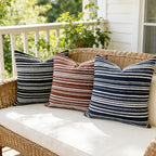 Slow Cow Boho Chenille Textured Woven Stripe Throw Pillow Covers 18 x18 Cushion Cover Black Pillow Cover Pillowcase - color: Black, size: 18" x 18" (Pack of 1)