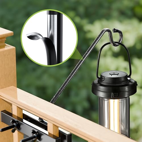 17-Inch Deck Bird Feeder Hanger for Railing, Outdoor Decor Plant Hanger, Balcony Railing Hook - 15LB Capacity - for Hanging Plants, Bird Feeders, Lanterns, Wind Chimes - size: 17 inch 1 Pack