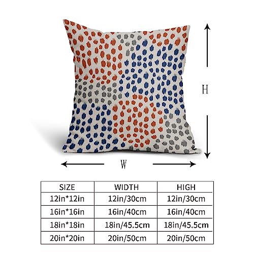 Blue Orange Pillow Covers 16x16 Set of 2 Boho Design Gray Dot Throw Pillows Modern Trendy Fall Print Decorative Outdoor Pillowcase Holiday Cushion Cover Linen Pillow Case Decor for Sofa Couch Bed - color: Blue Orange Dots, size: 16" x 16" (Pack of 2)