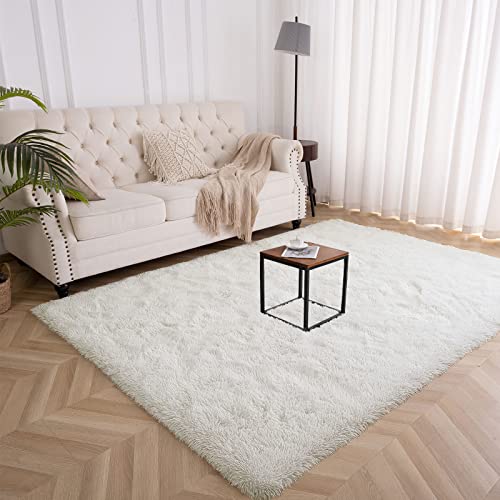 Kelarea Area Rug for Living Room, 4x6 Non-Slip Cream Rug Fluffy Soft Shag Rugs, Fuzzy Shaggy Plush Carpet for Bedroom, Nursery Rooms, Home Dorm - color: Cream White, size: 6' x 4' (Rectangular)