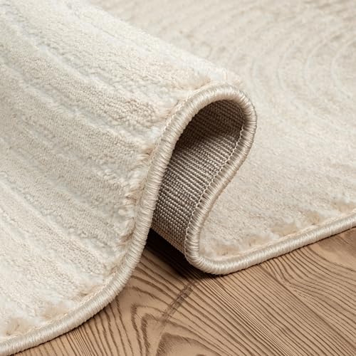 Abani Neutral Beige Area Rug | 2' x 3' Tan Geometric Carpet with Zen Circle Pattern | Rugs for Living Room, Bedroom, Office - color: Beige, size: 2' x 3' (Rectangular)