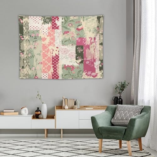 Kurtect Patchwork Flower Tapestry,Abstract Colorful Floral Retro Style Hand Drawn Tapestries for Party Beach Picnic Blankets Tablecloths Living Room Wall Deocr, 30x40 in - color: style-1, size: 40"L x 30"W