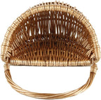 Wall Hanging Basket, Woven Wicker Decorative Plants Flowers Basket for Porch Garden Farmhouse Kitchen (Semiround)