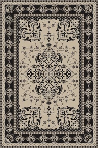 Vintage Luxury Ethnic Unique Floral Pattern Tapue Black Carpet 2x3 Contemporary Soft Durable Rugs for Living Room Bedroom Diningroom Nursery Guestroom Office Classroom Easy Clean Decor Rug - color: A, size: 2x3