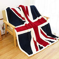 UKELER Flannel Sherpa Throw 60'' x 50'' Union Jack Fleece Blanket Soft Comfy Flannel Blanket Throws for Bed/Couch/Sofa/Office/Camping - color: B-union Jack, size: 50''x60''